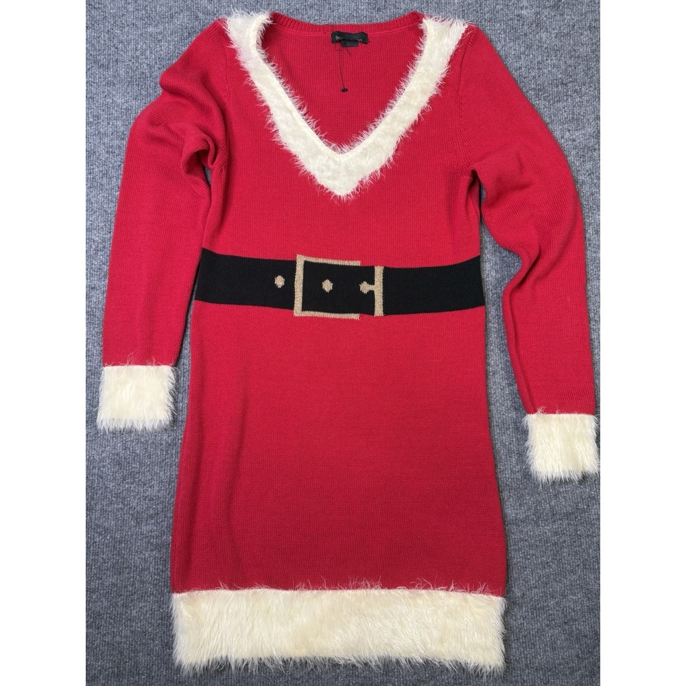 Sweater Project Xmas Sweater‎ Dress Faux Fur Trim